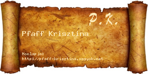 Pfaff Krisztina névjegykártya